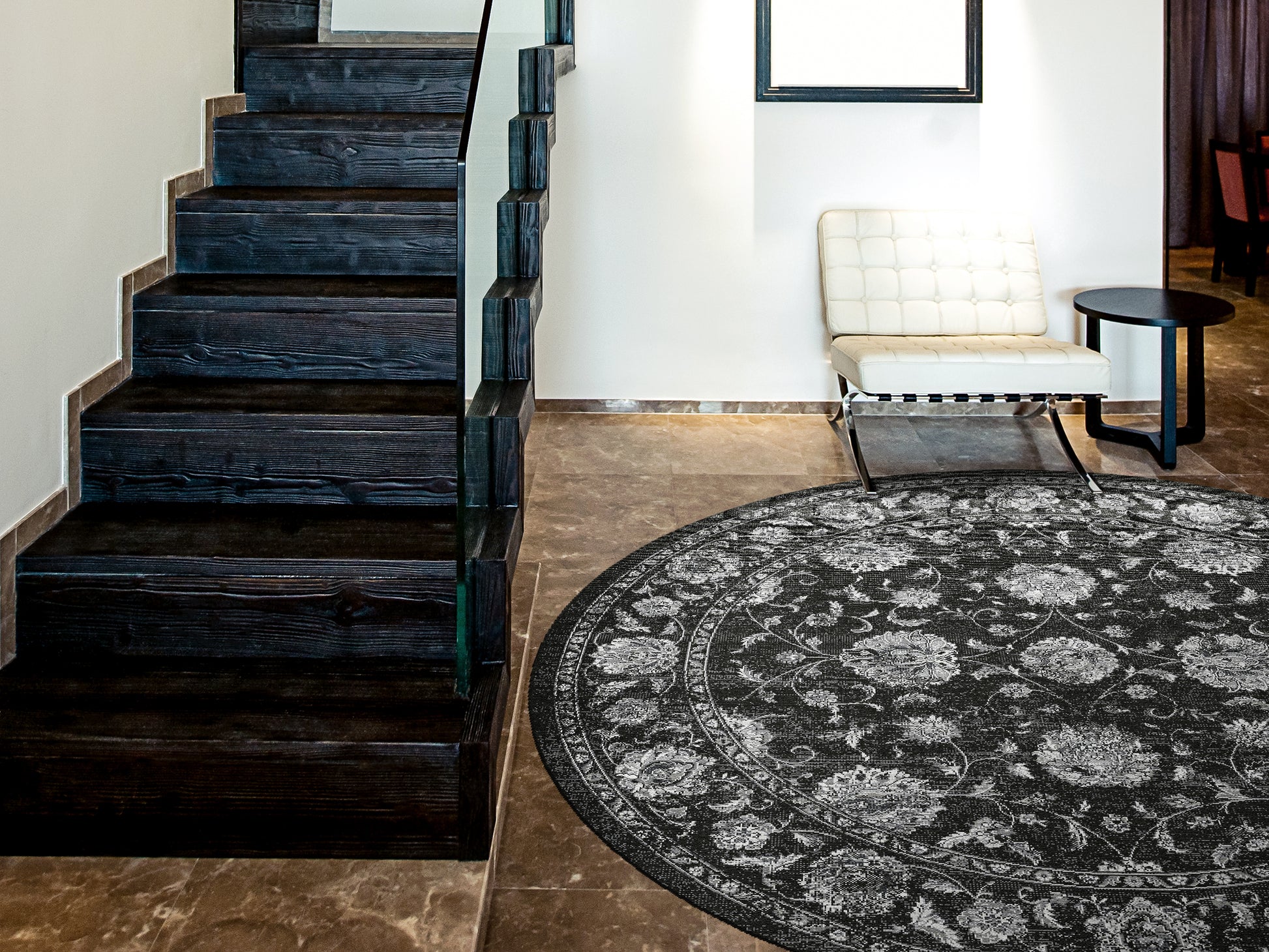 Ancient Garden Traditional Charcoal/Silver Classic Medium Pile Rug