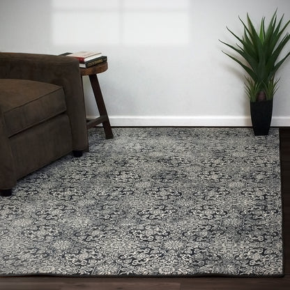 Ancient Garden Traditional Steel Blue Classic Medium Pile Rug