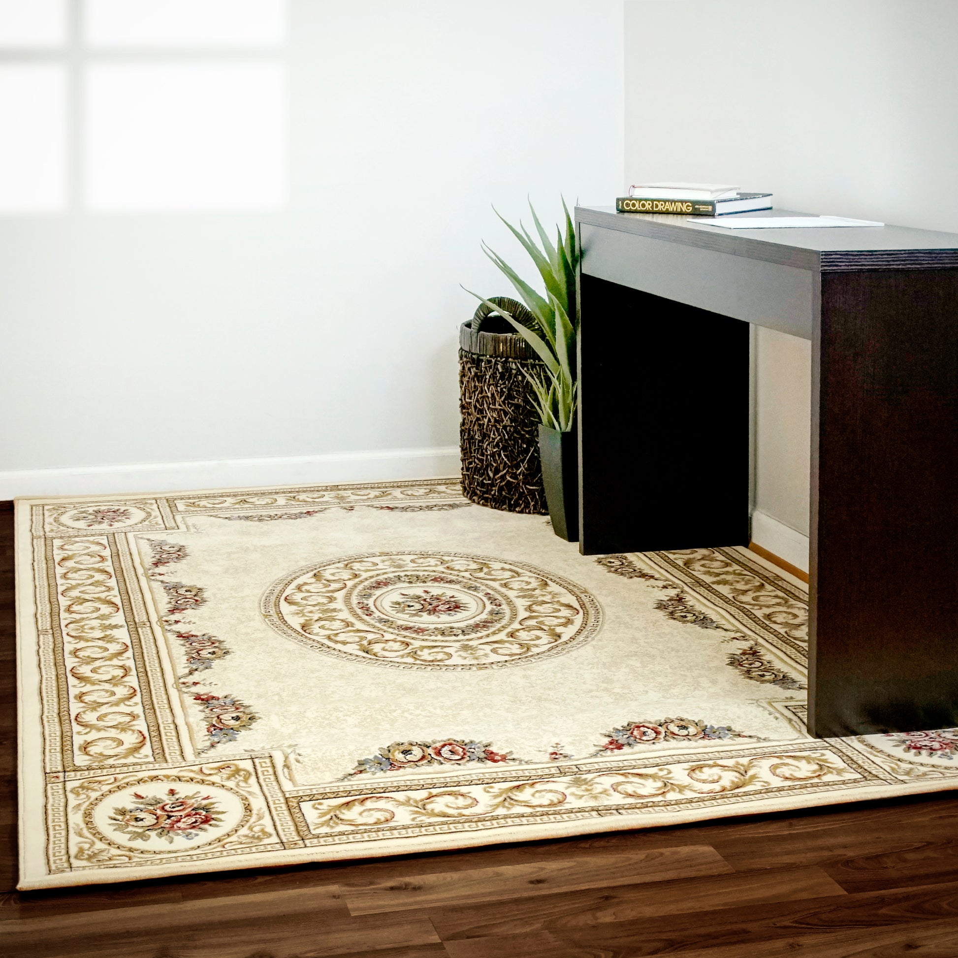 Ancient Garden Traditional Ivory Classic Medium Pile Rug