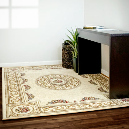 Ancient Garden Traditional Ivory Classic Medium Pile Rug