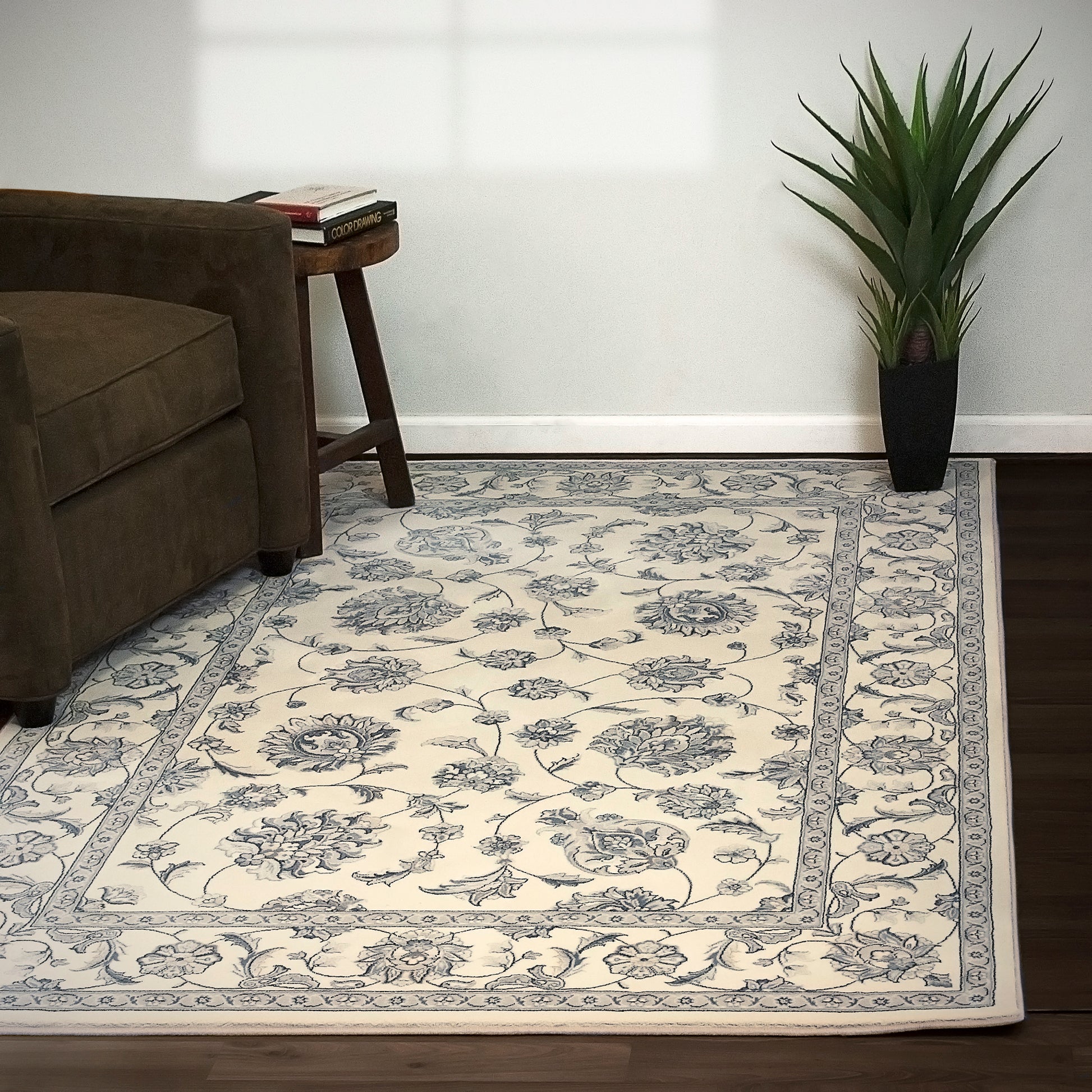 Ancient Garden Traditional Cream Classic Medium Pile Rug