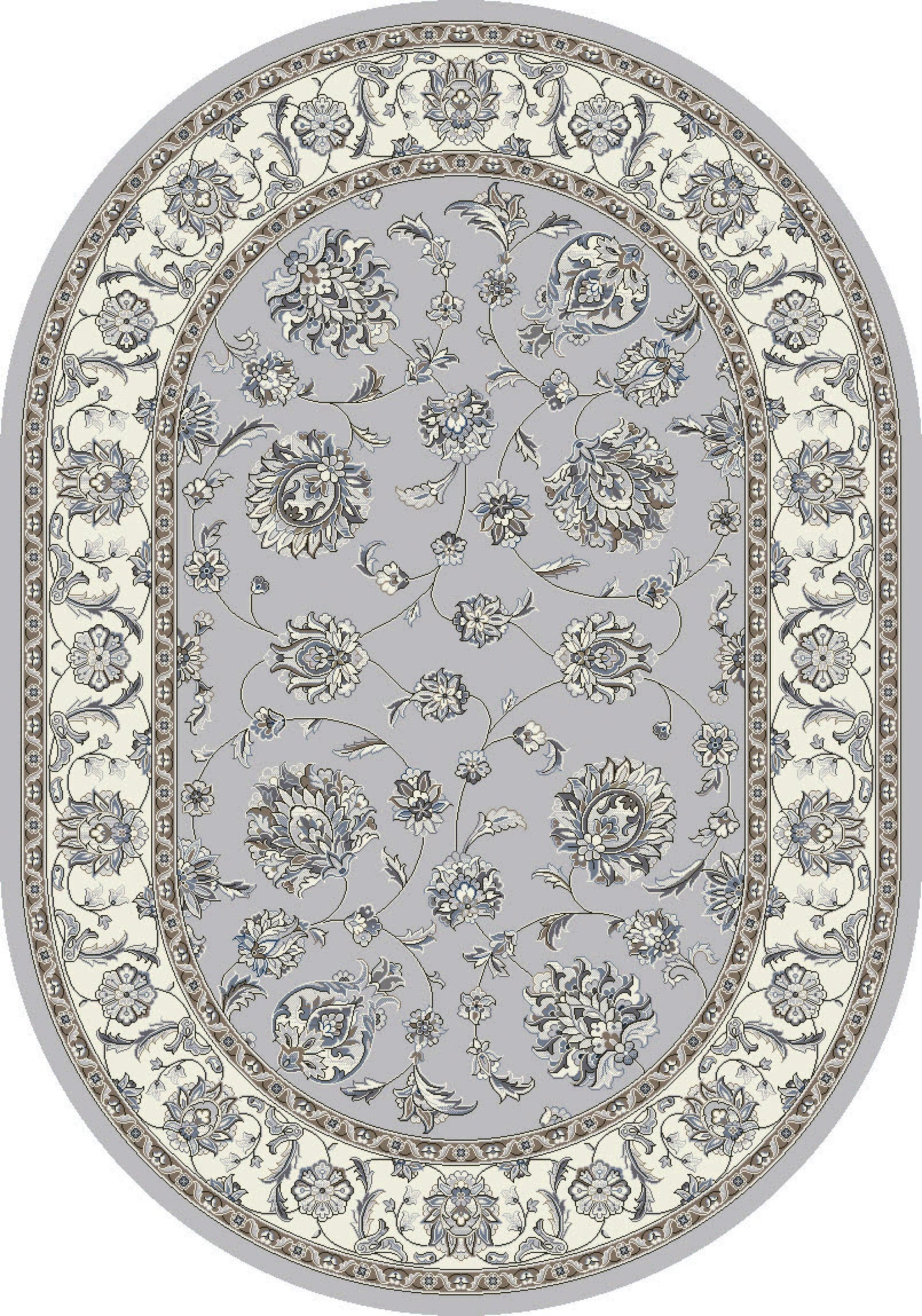 Ancient Garden Traditional Soft Grey/Cream Classic Medium Pile Rug
