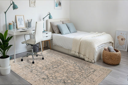 Bloomfield Transitional Grey/Cream Oriental Medium Pile Rug