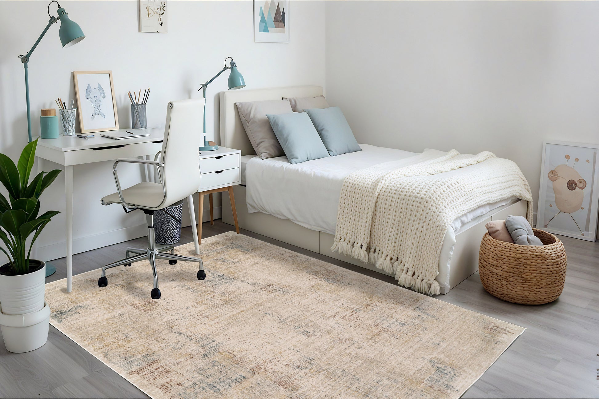 Bloomfield Modern Grey/Beige Abstract Medium Pile Rug