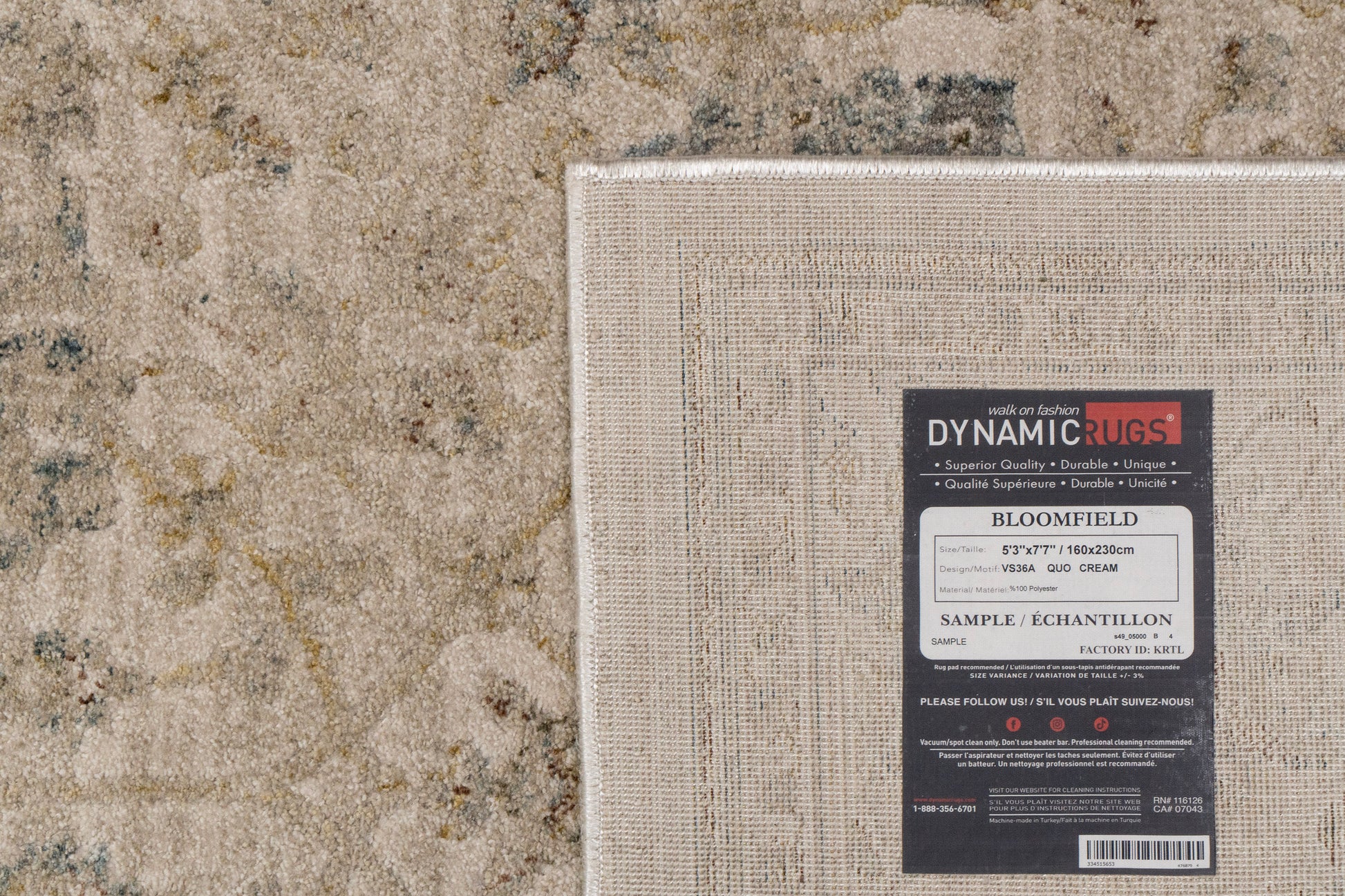 Bloomfield Traditional Beige/Grey/Cream Oriental Medium Pile Rug