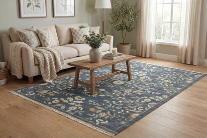 Botanica Contemporary Navy/Multi Floral Medium Pile Rug
