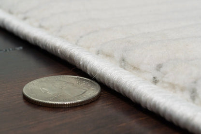 Boutique Modern Ivory/Grey Striped Medium Pile Rug