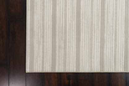 Boutique Modern Grey/Cream Striped Medium Pile Rug