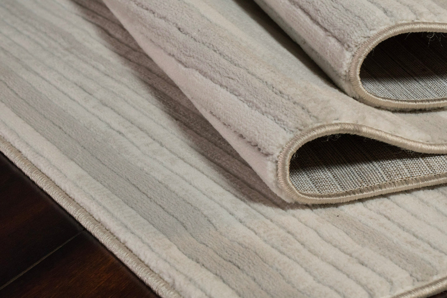 Boutique Modern Grey/Cream Striped Medium Pile Rug