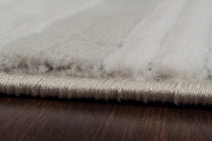 Boutique Modern Grey/Cream Striped Medium Pile Rug