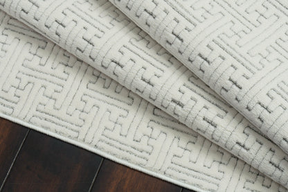 Boutique Modern Cream/Grey Geometric Medium Pile Rug