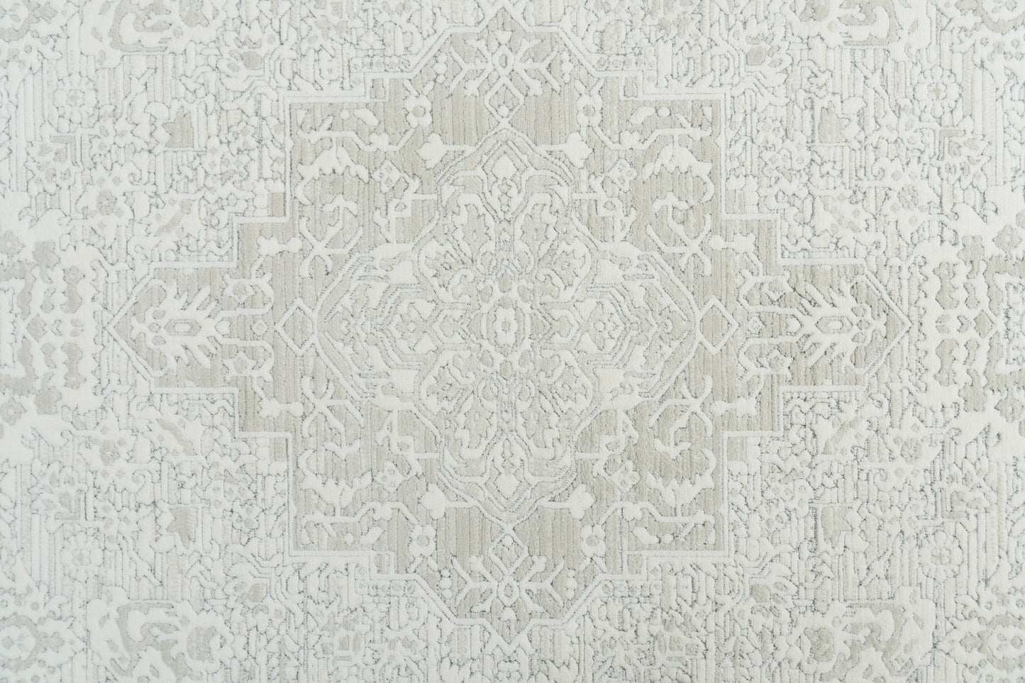 Boutique Traditional Grey/Cream Medallion Medium Pile Rug