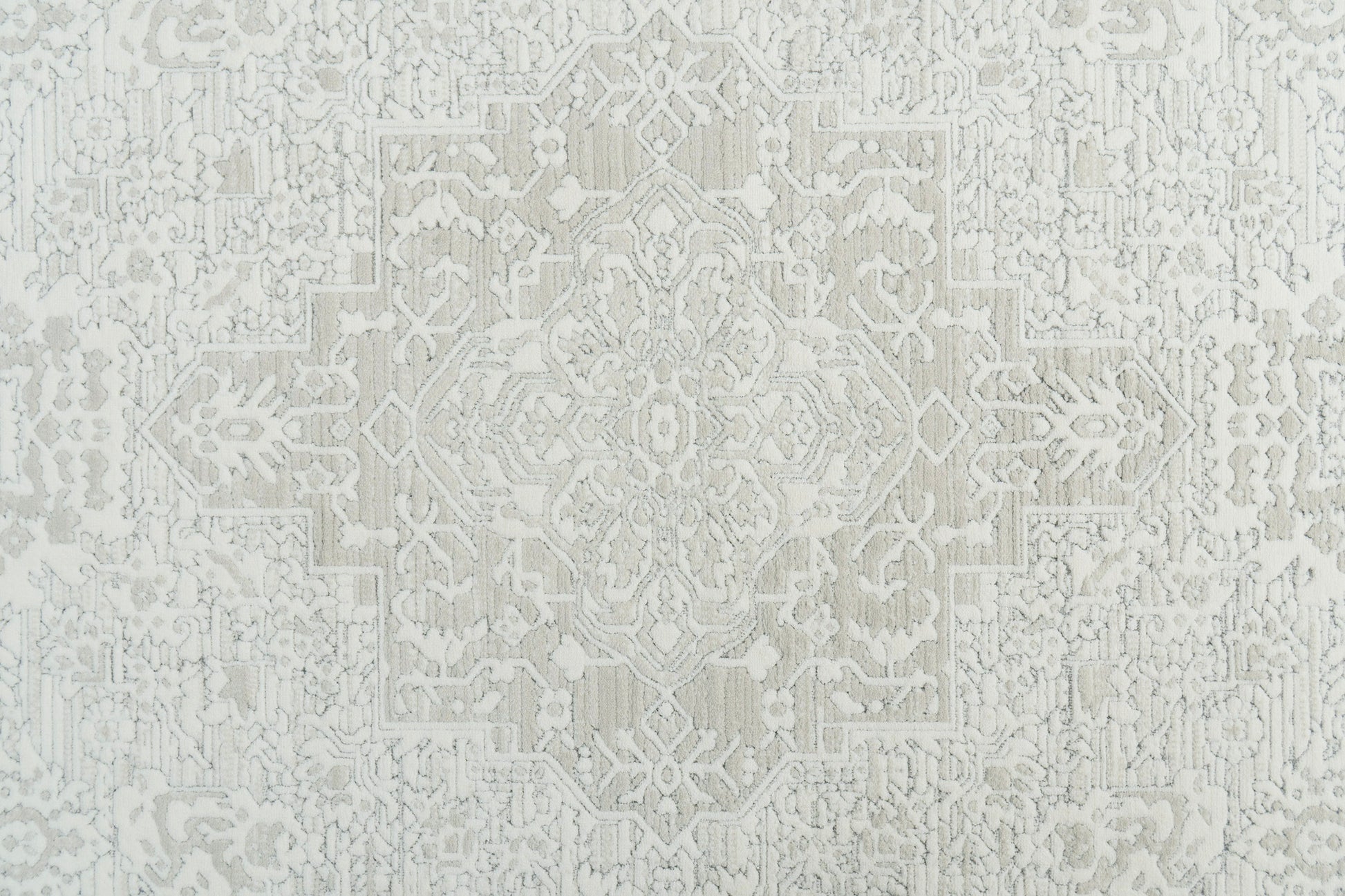 Boutique Traditional Grey/Cream Medallion Medium Pile Rug