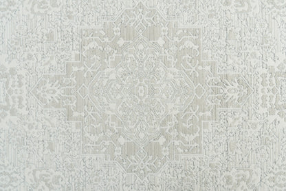 Boutique Traditional Grey/Cream Medallion Medium Pile Rug