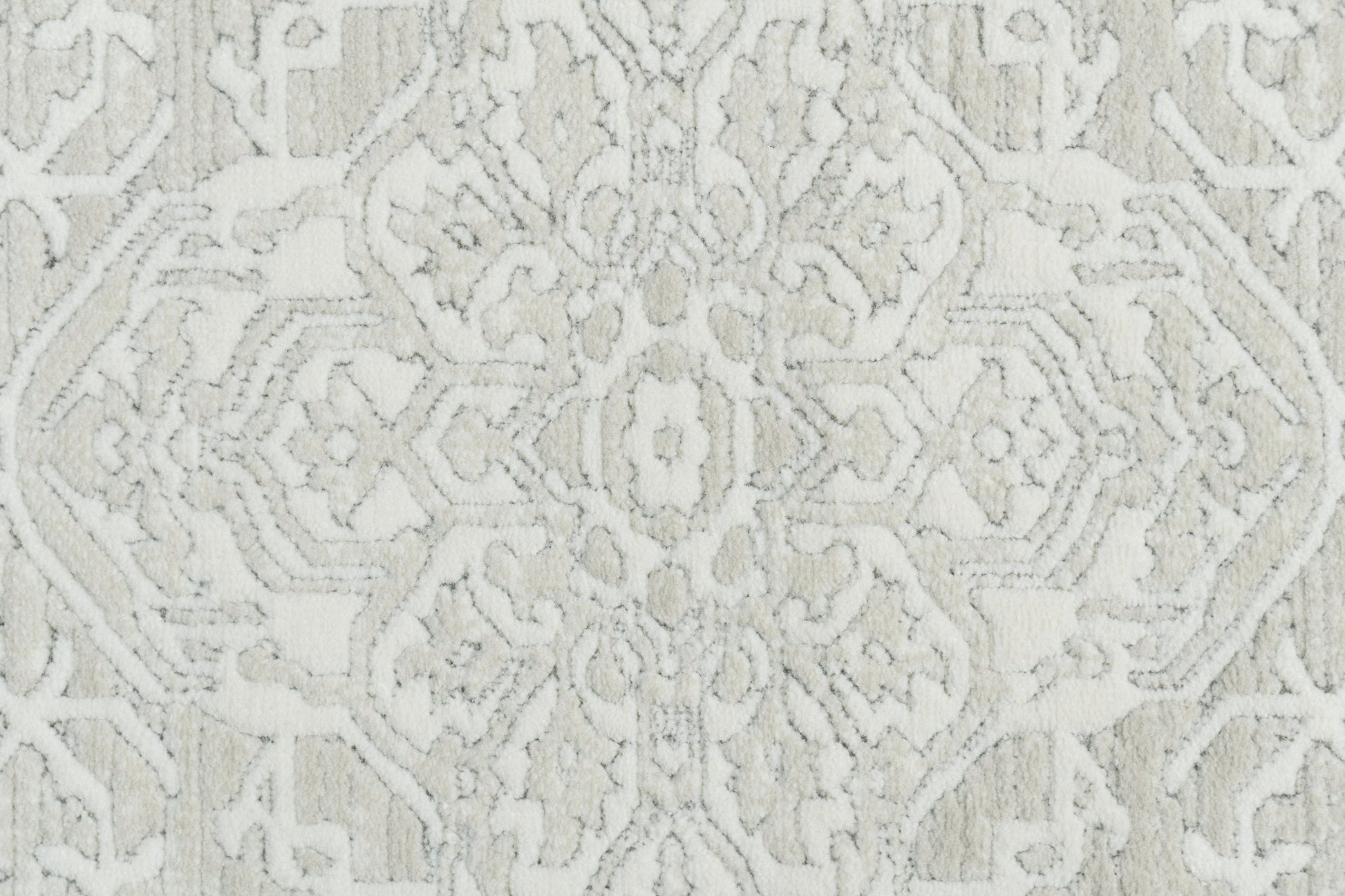Boutique Traditional Grey/Cream Medallion Medium Pile Rug