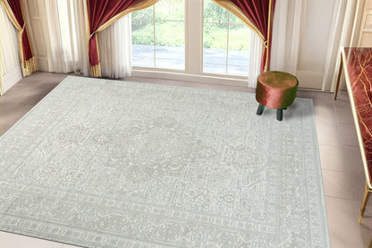 Boutique Traditional Grey/Cream Medallion Medium Pile Rug