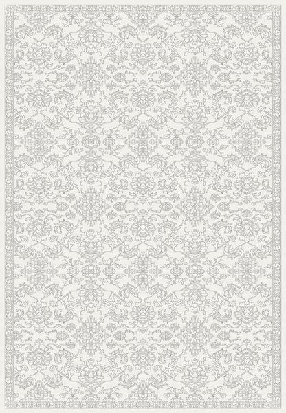 Boutique Traditional Grey/Cream Floral Medium Pile Rug