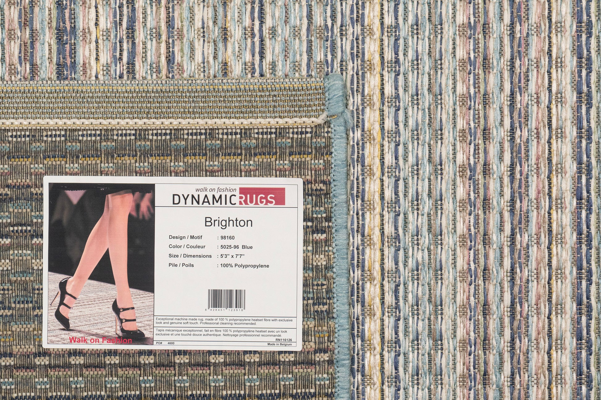 Brighton Contemporary Blue Modern No Pile Rug