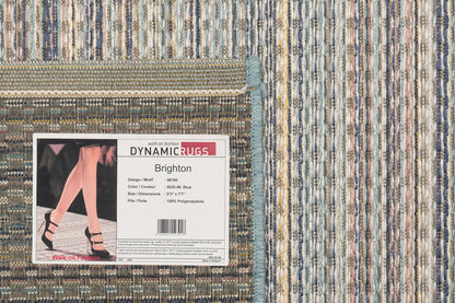 Brighton Contemporary Blue Modern No Pile Rug