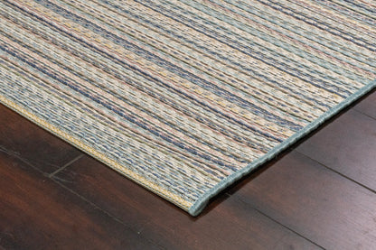 Brighton Contemporary Blue Modern No Pile Rug