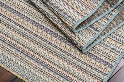 Brighton Contemporary Blue Modern No Pile Rug