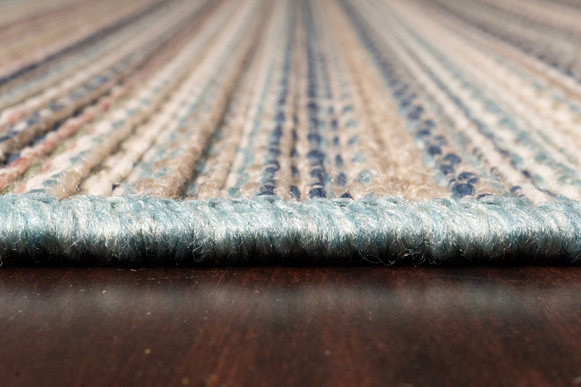 Brighton Contemporary Blue Modern No Pile Rug