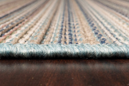 Brighton Contemporary Blue Modern No Pile Rug