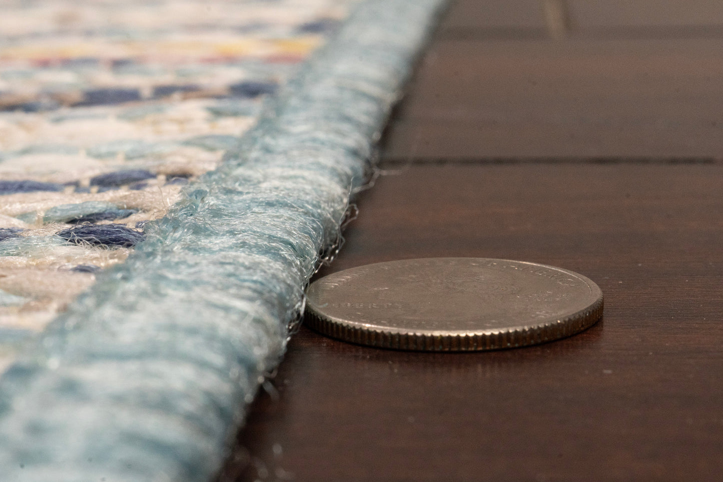 Brighton Contemporary Blue Modern No Pile Rug