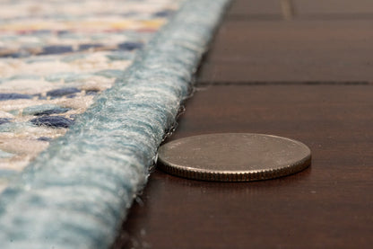 Brighton Contemporary Blue Modern No Pile Rug
