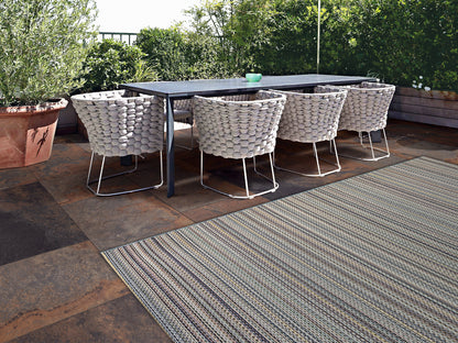 Brighton Contemporary Blue Modern No Pile Rug