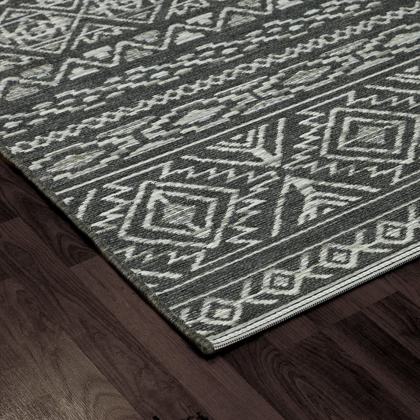 Brighton Contemporary Grey Modern No Pile Rug