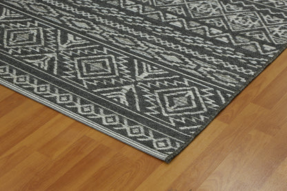 Brighton Contemporary Grey Modern No Pile Rug