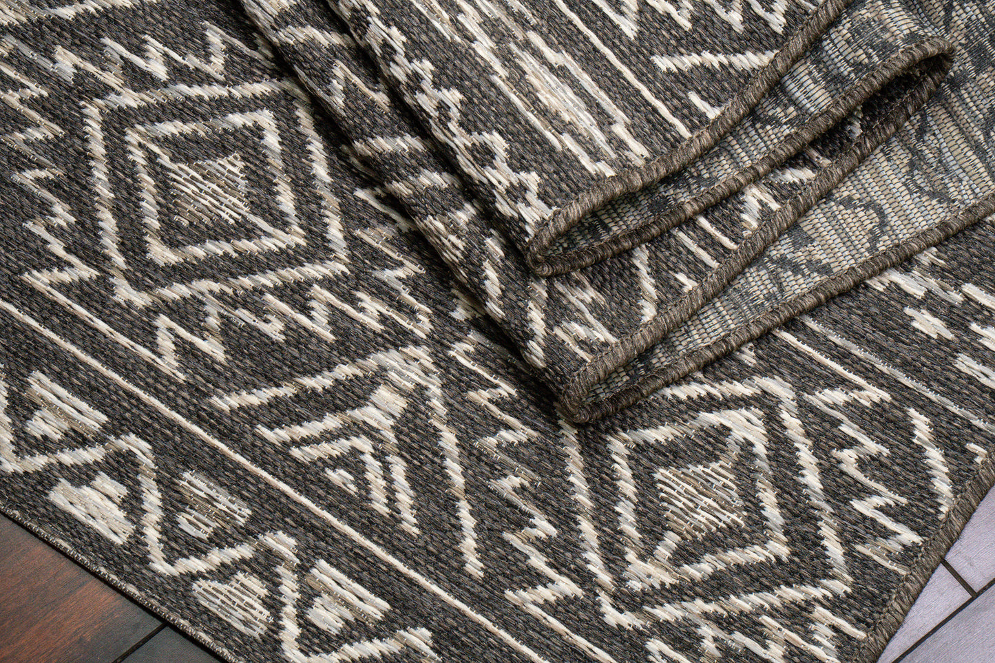 Brighton Contemporary Grey Modern No Pile Rug