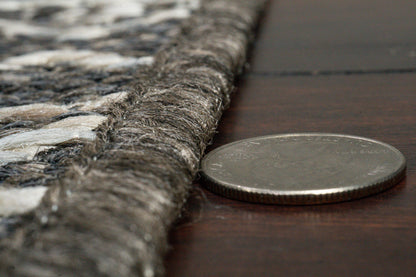 Brighton Contemporary Grey Modern No Pile Rug