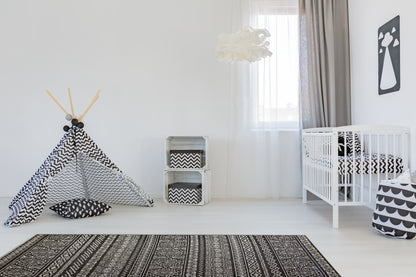 Brighton Contemporary Grey Modern No Pile Rug