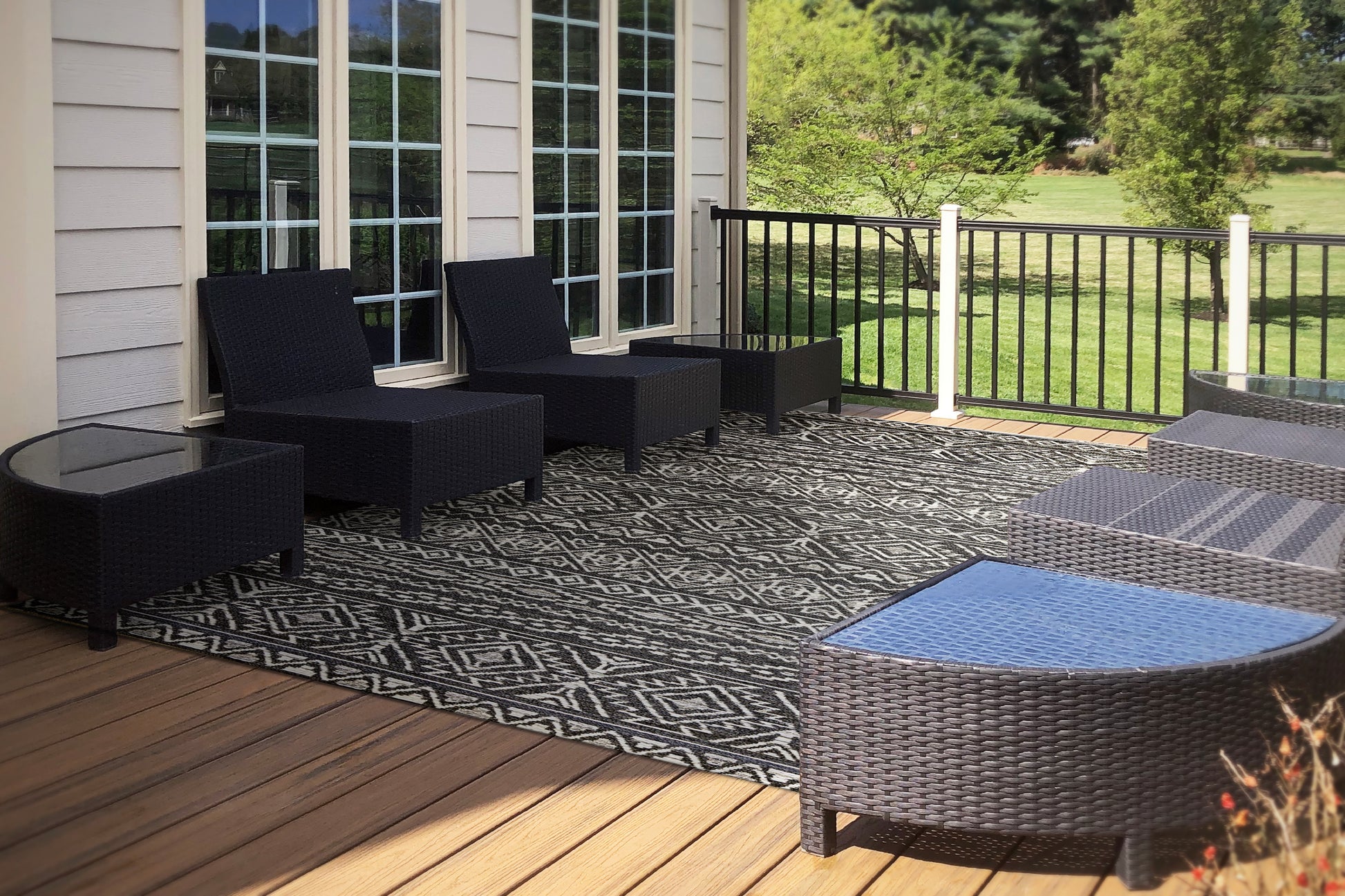 Brighton Contemporary Grey Modern No Pile Rug