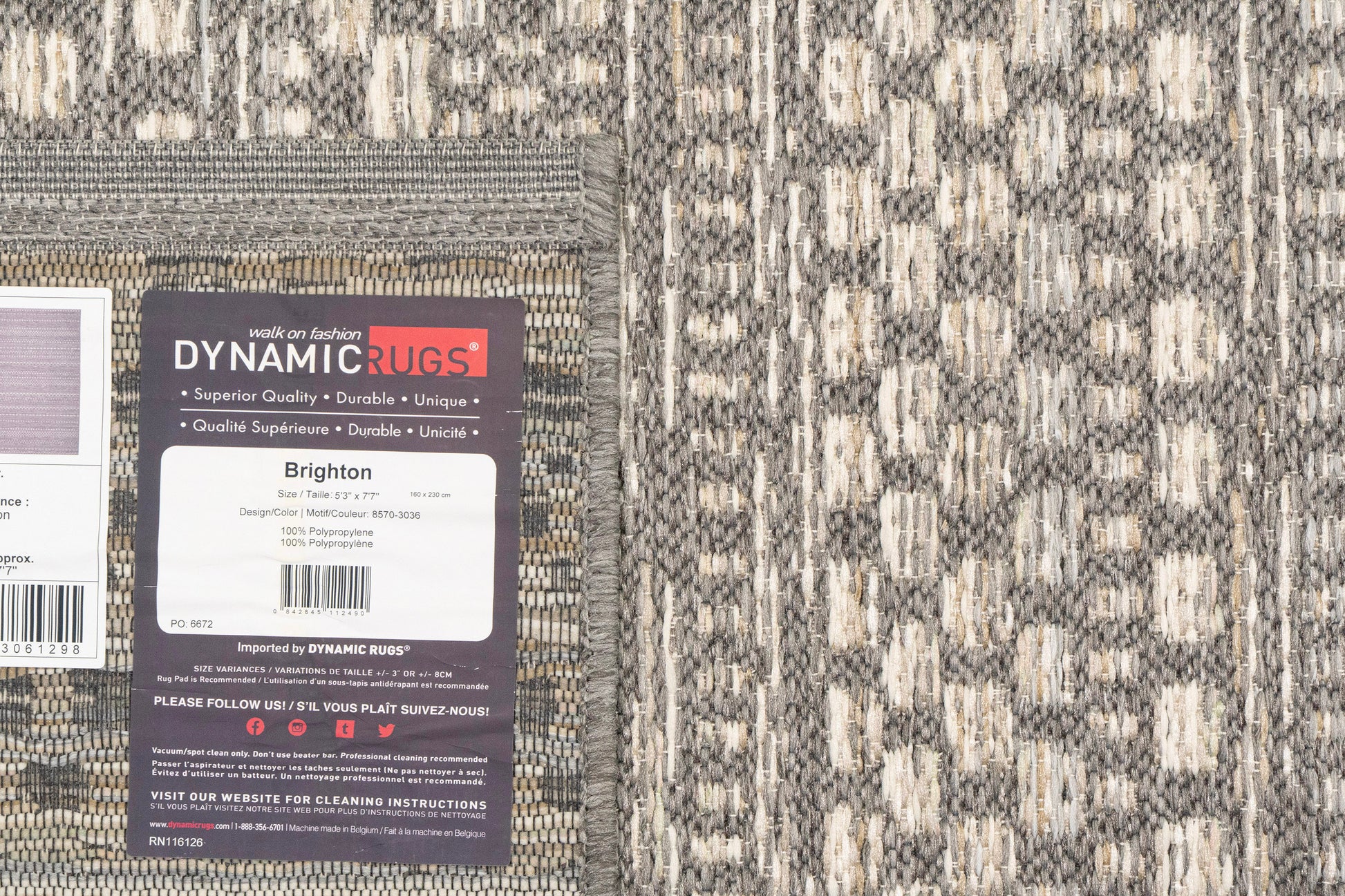 Brighton Contemporary Light Grey Modern No Pile Rug
