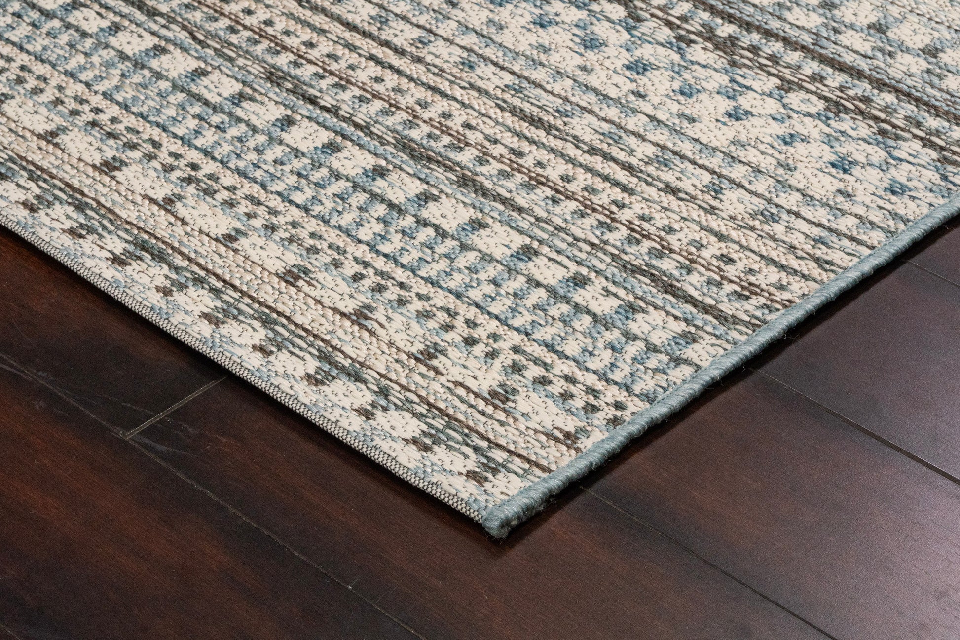Brighton Contemporary Beige/Blue Modern No Pile Rug