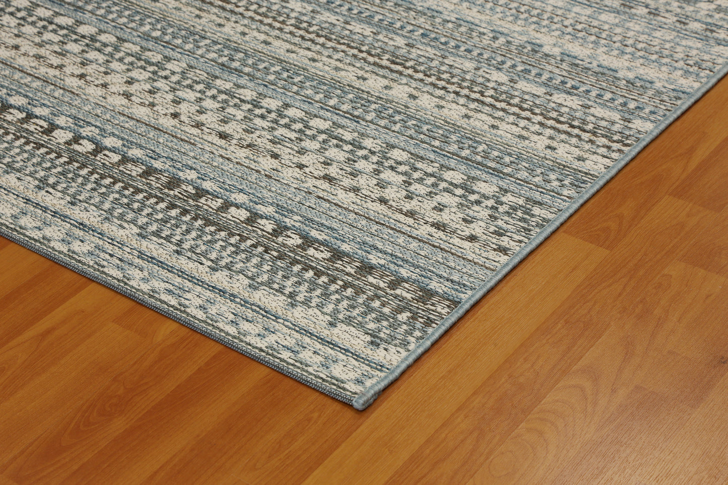Brighton Contemporary Beige/Blue Modern No Pile Rug