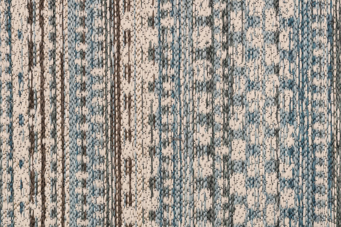 Brighton Contemporary Beige/Blue Modern No Pile Rug
