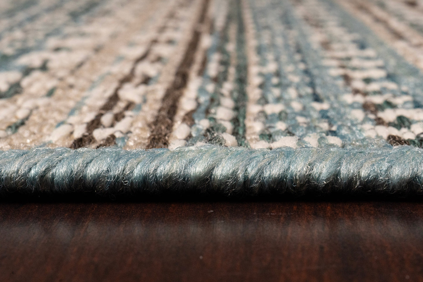 Brighton Contemporary Beige/Blue Modern No Pile Rug