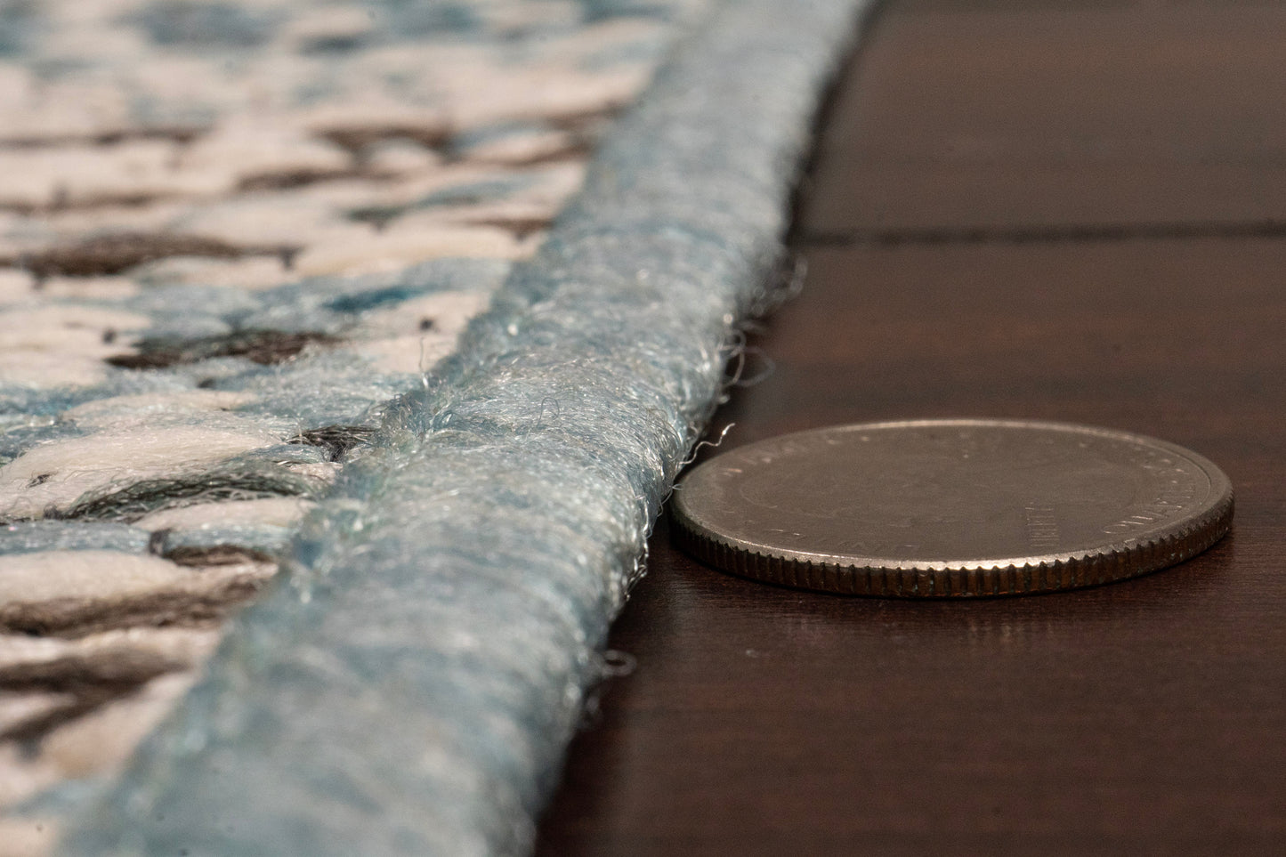 Brighton Contemporary Beige/Blue Modern No Pile Rug