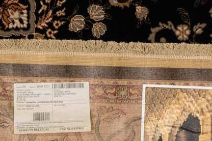 Brilliant Traditional Black Classic Medium Pile Rug