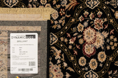 Brilliant Traditional Black Classic Medium Pile Rug
