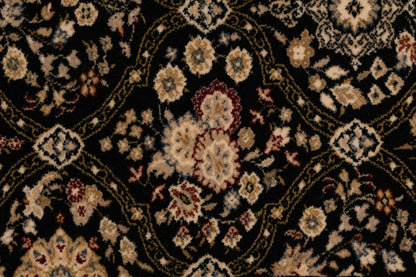 Brilliant Traditional Black Classic Medium Pile Rug