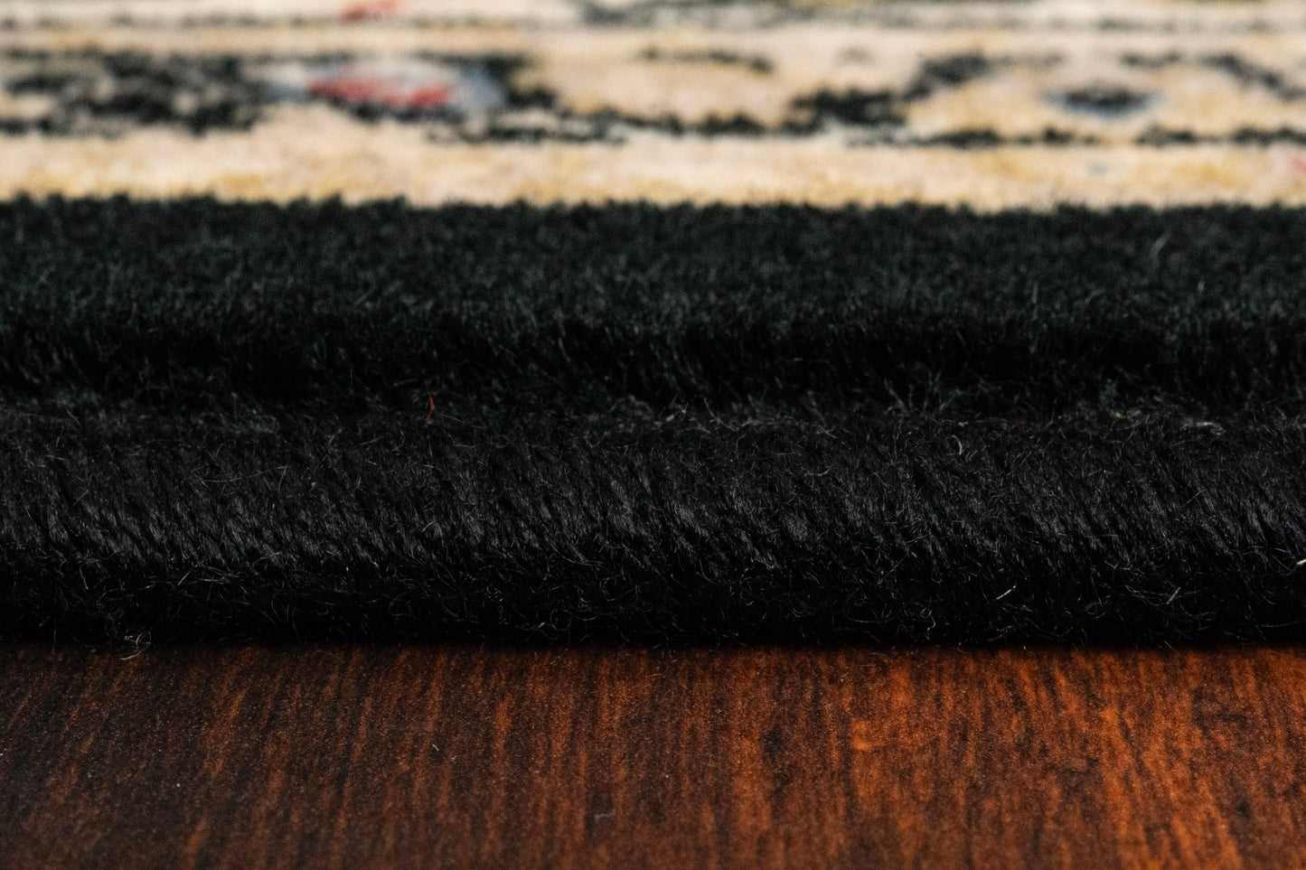 Brilliant Traditional Black Classic Medium Pile Rug