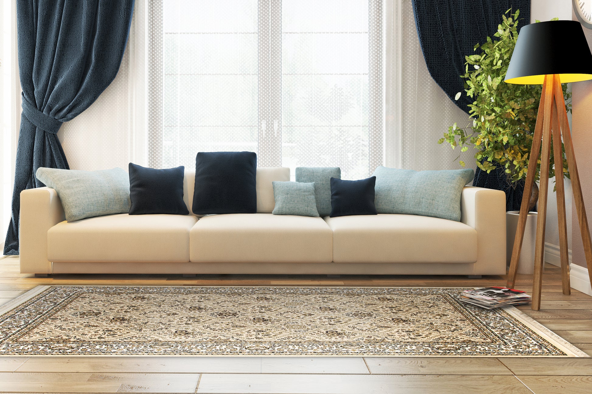 Brilliant Traditional Linen Classic Medium Pile Rug