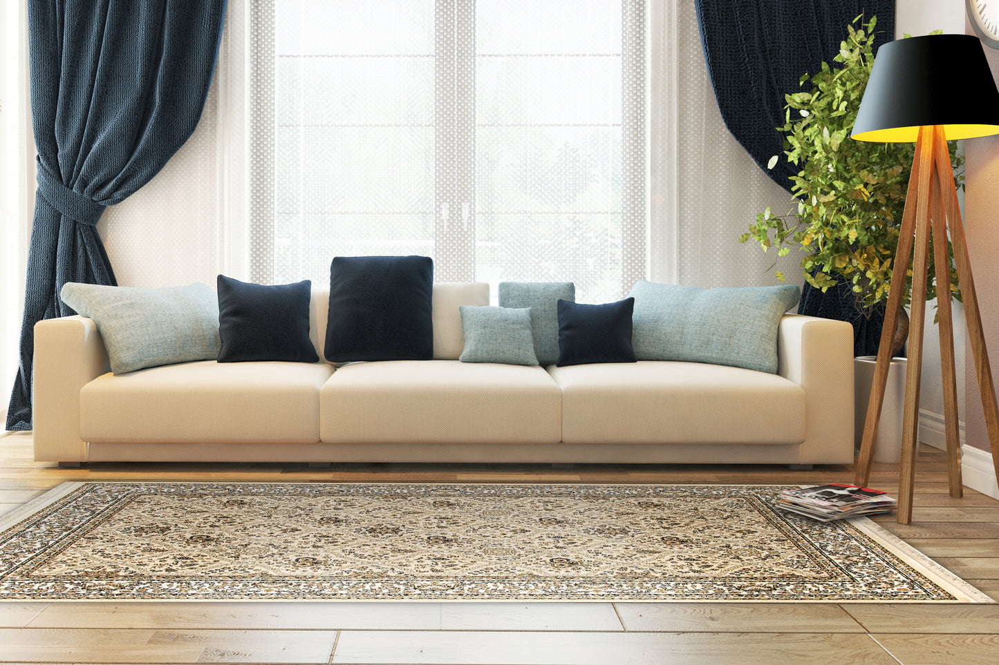 Brilliant Traditional Linen Classic Medium Pile Rug