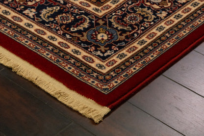Brilliant Traditional Red Classic Medium Pile Rug