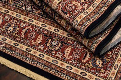 Brilliant Traditional Navy Classic Medium Pile Rug